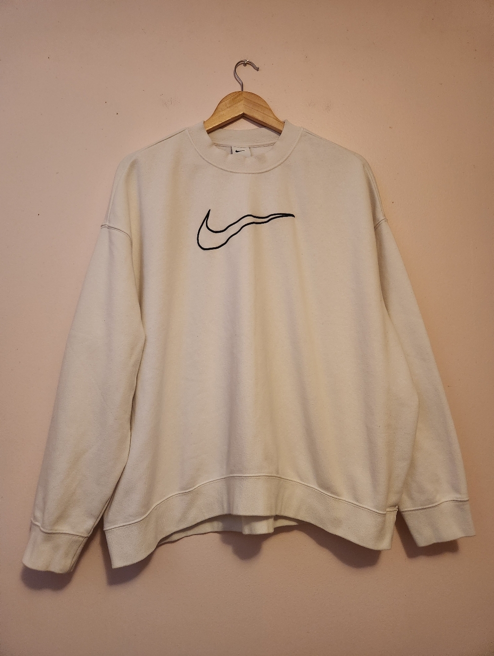 Nike Dri-Fit Get Fit Graphic Crewneck Sweatshirt Sail White Oversized Big Swoosh